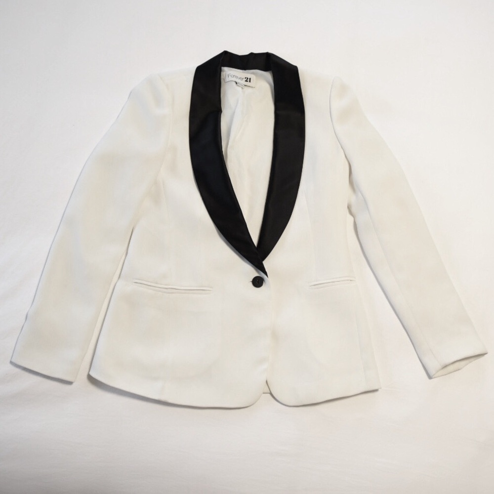 White Tuxedo Blazer Jacket